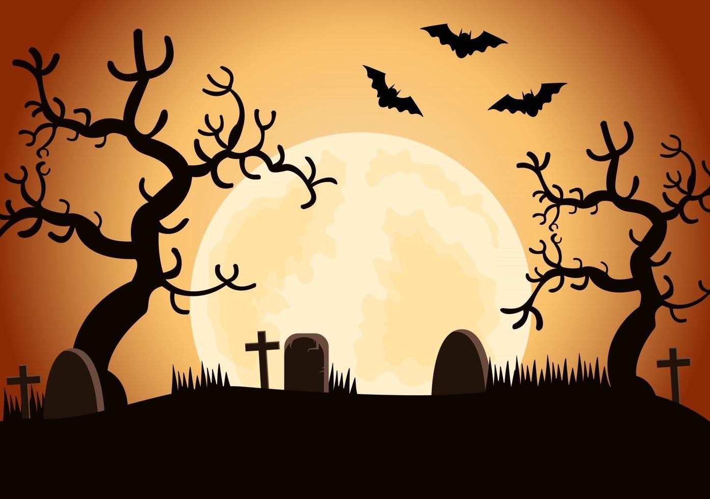 Halloween Night Party Background Landing Page Illustration vector