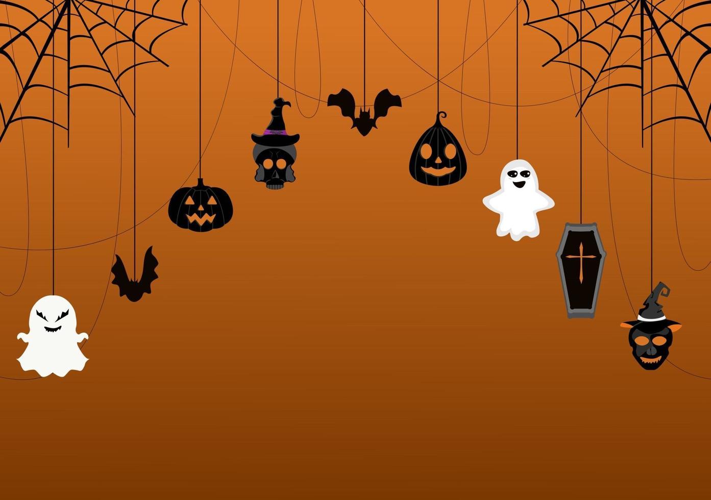 Halloween Night Party Background Landing Page Illustration vector