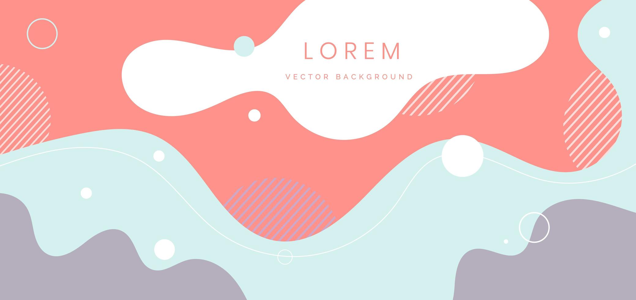 Modern background with fluid shape pastel color and hand draw line. vector