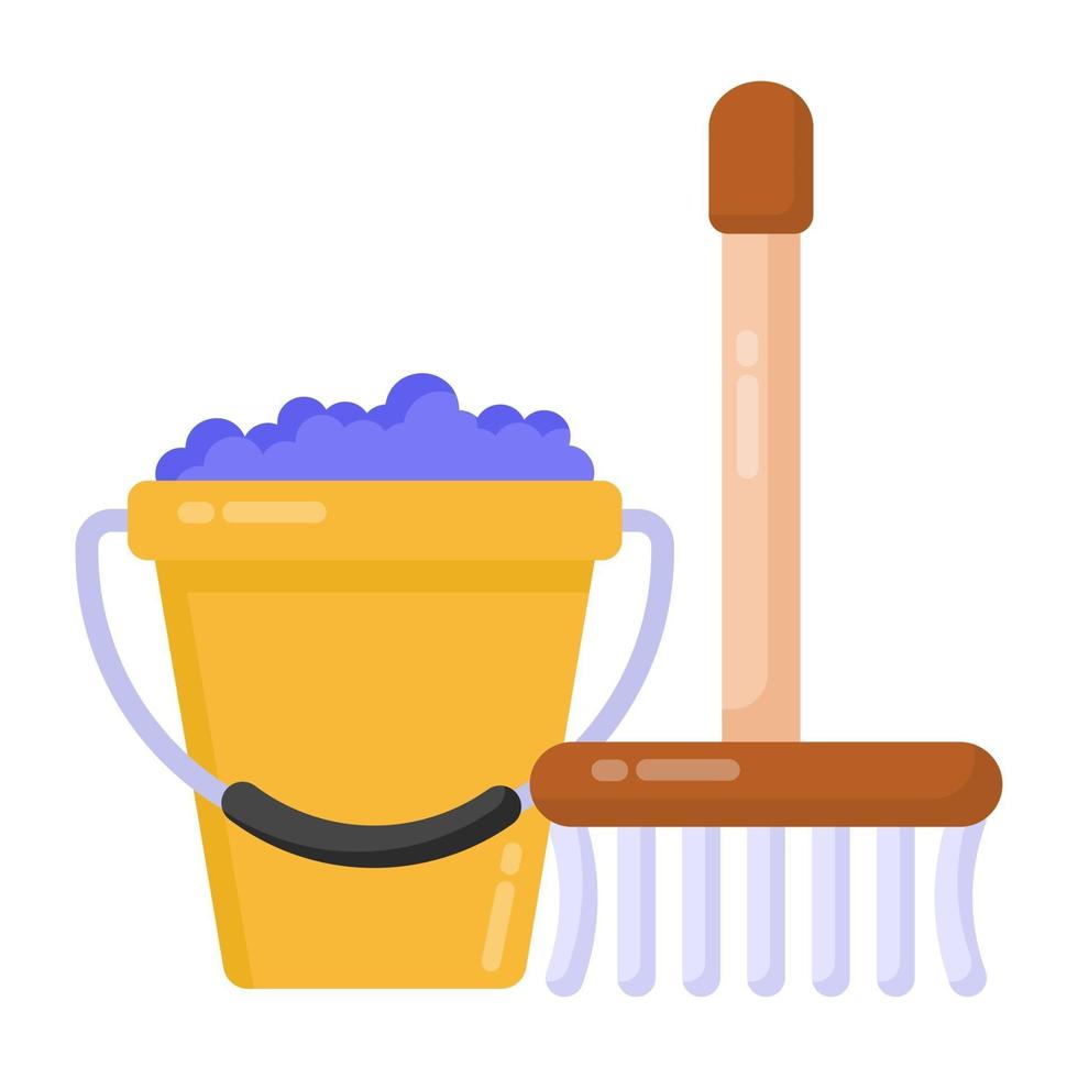 Housekeeping Service and Mop vector