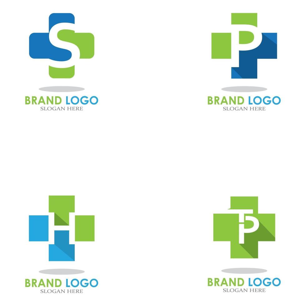 letter with Plus Hospital logo design vector