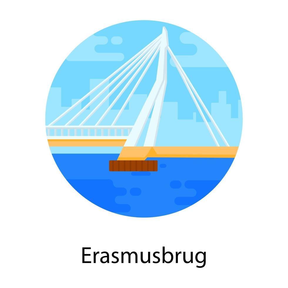 Erasmusbrug and overpass vector