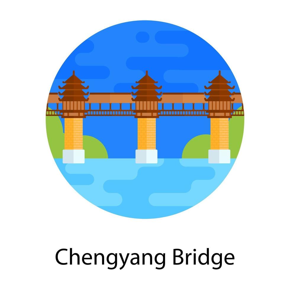 Chengyang Bridge overpass vector