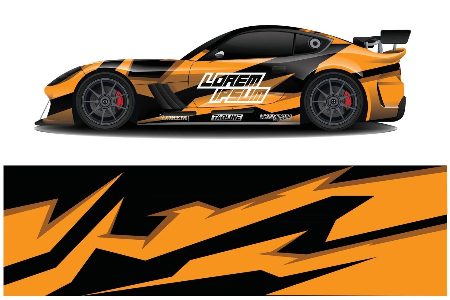 Car wrap graphic racing abstract background for wrap and vinyl sticker vector