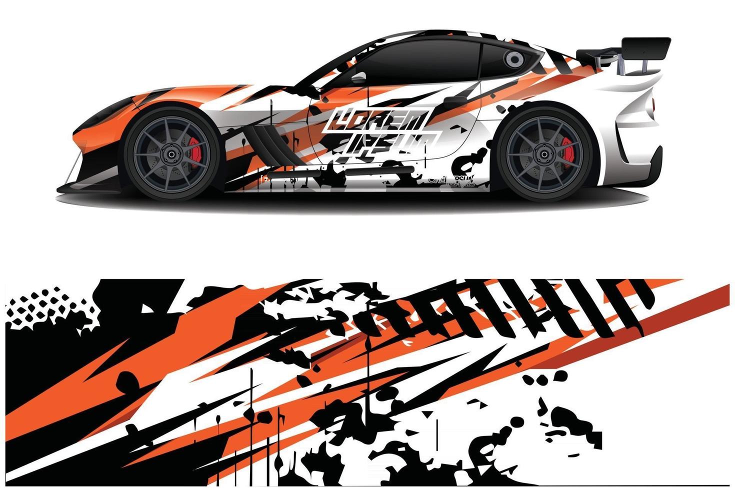 Sports Car Wrapping Decal Design vector