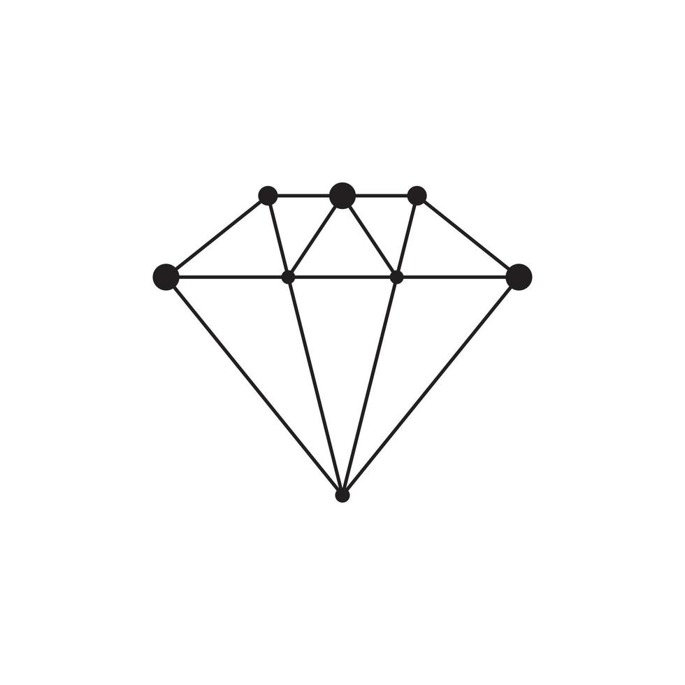 Diamond line icon diamond polygonal design vector template