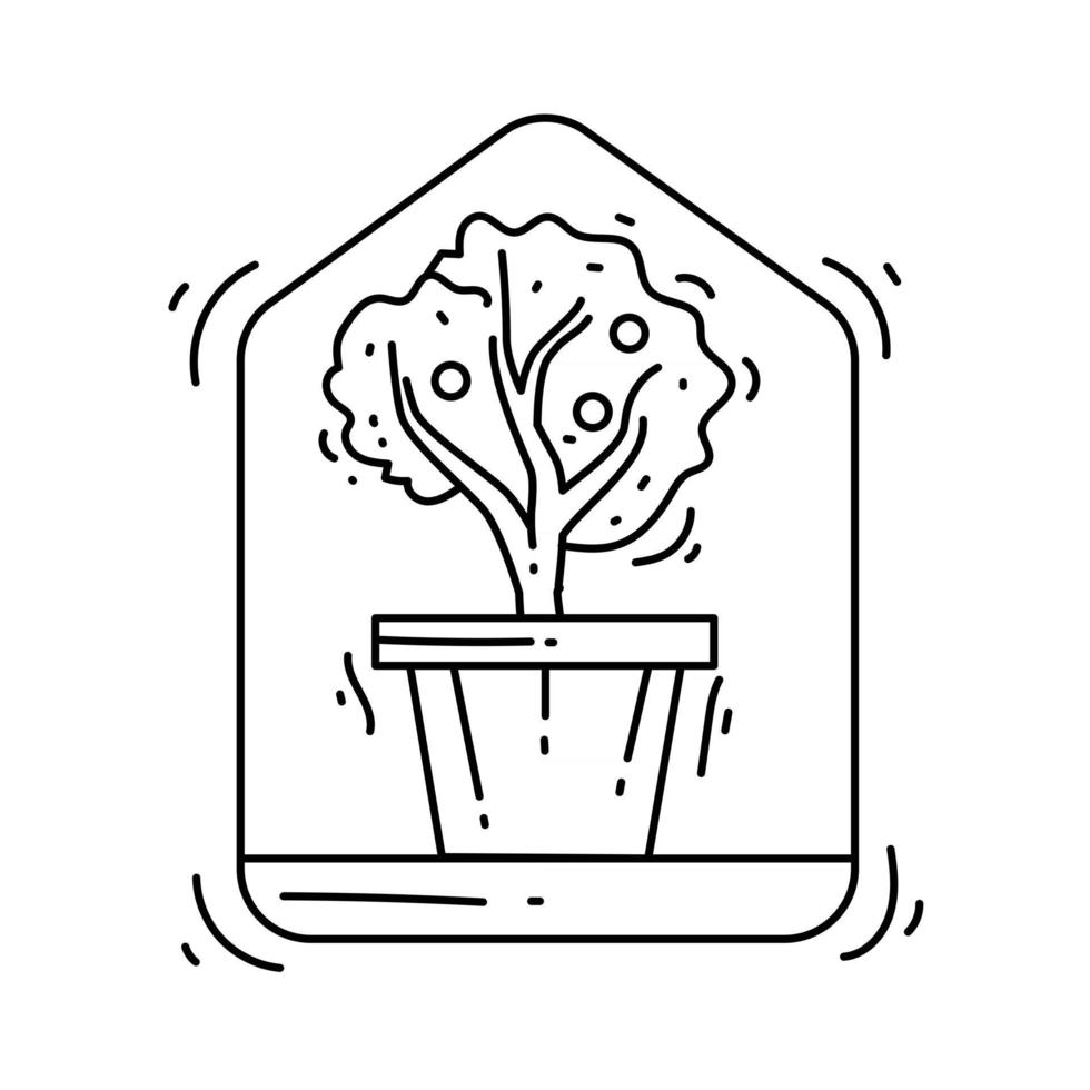 Gardening indoor icon. hand drawn icon, outline black vector