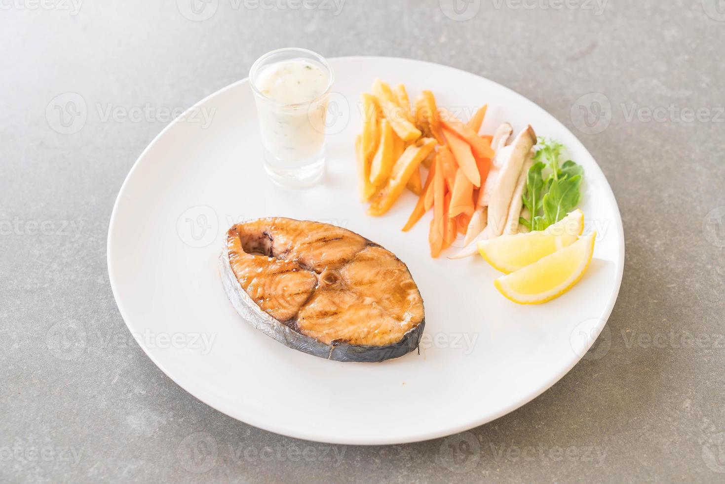 Teriyaki grilled mackerel fish steak photo