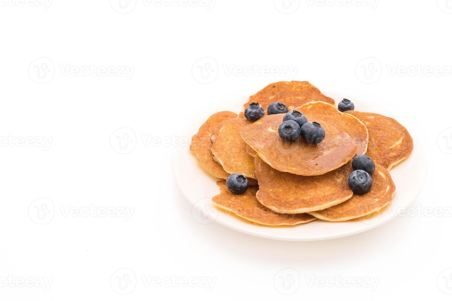 Stack of pancakes with fresh blueberry photo