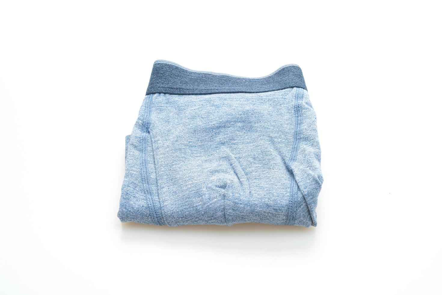Blue men's underwear isolated on white background photo