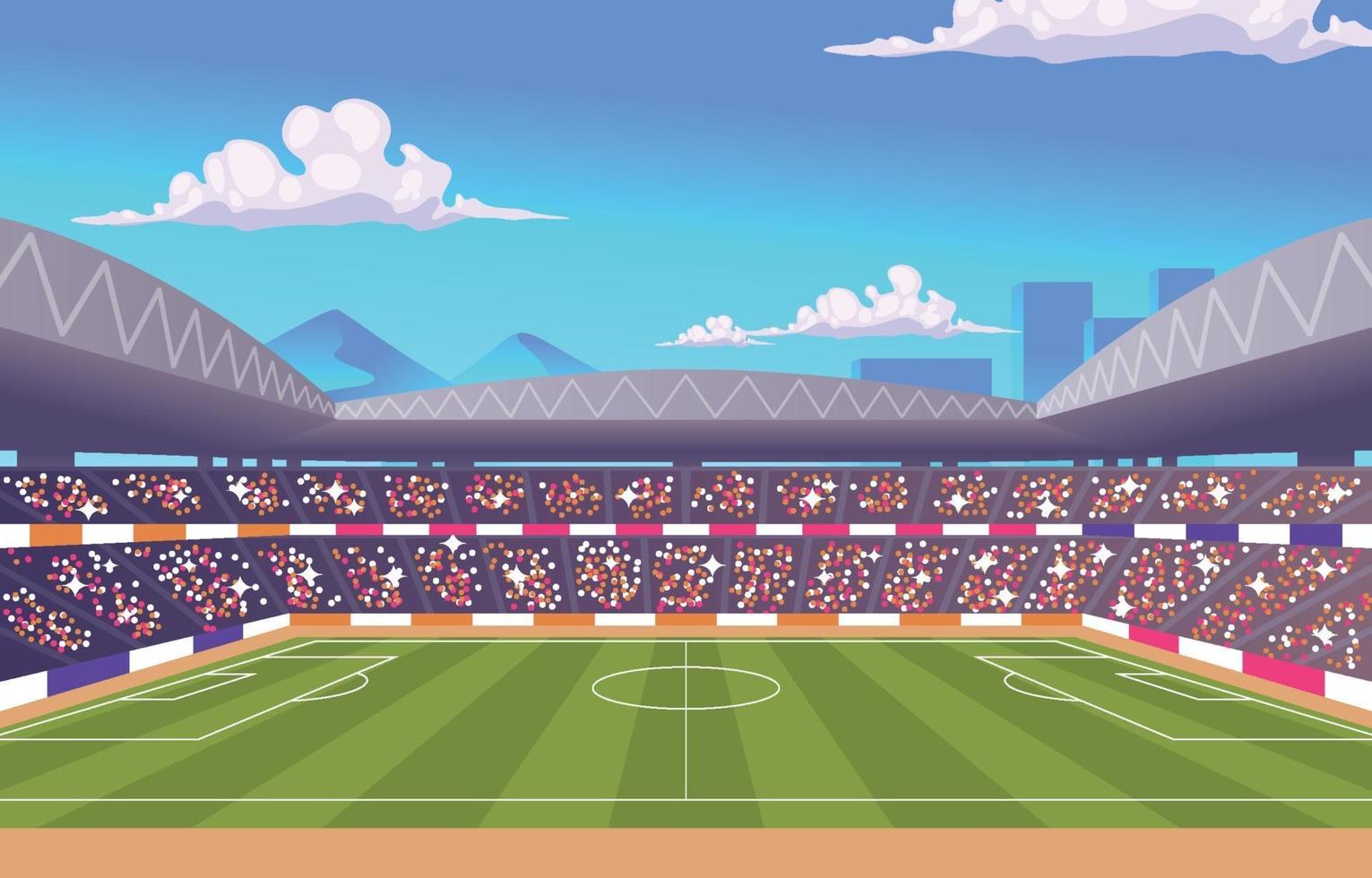 estadio de fútbol lleno de gente vector