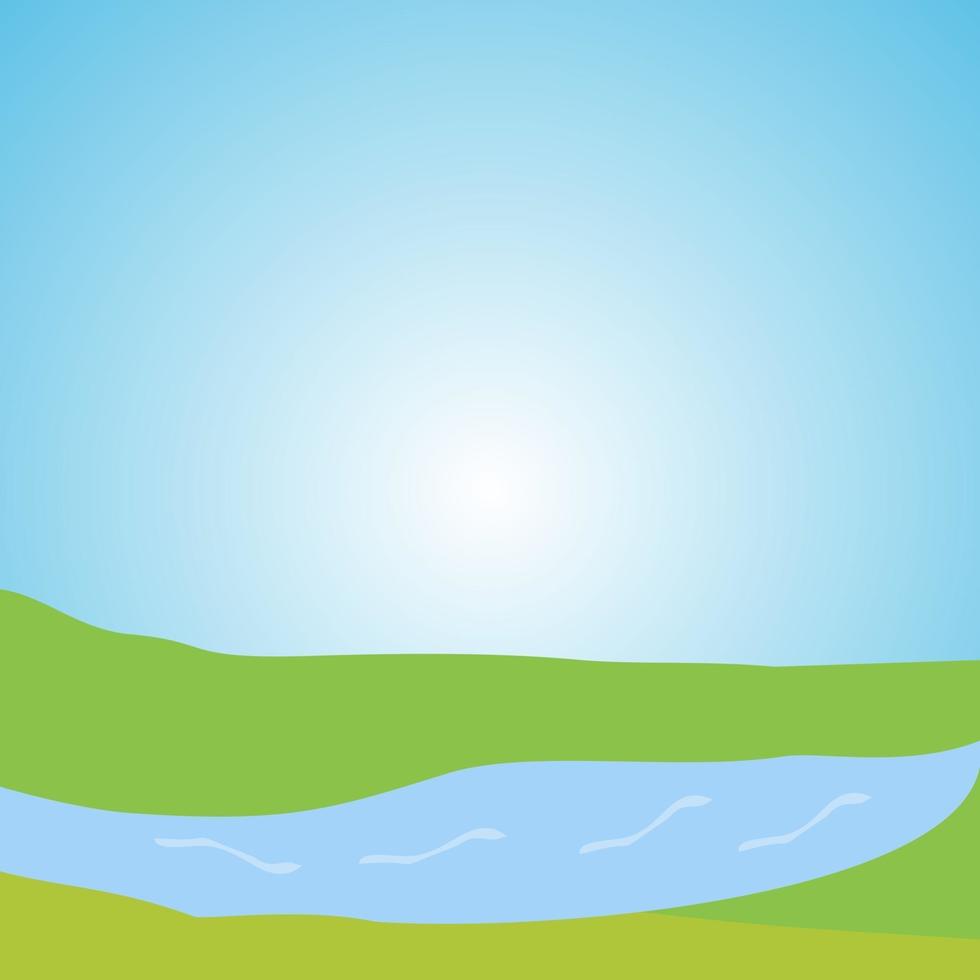 Unique Greenery and Mountain Landscape vector