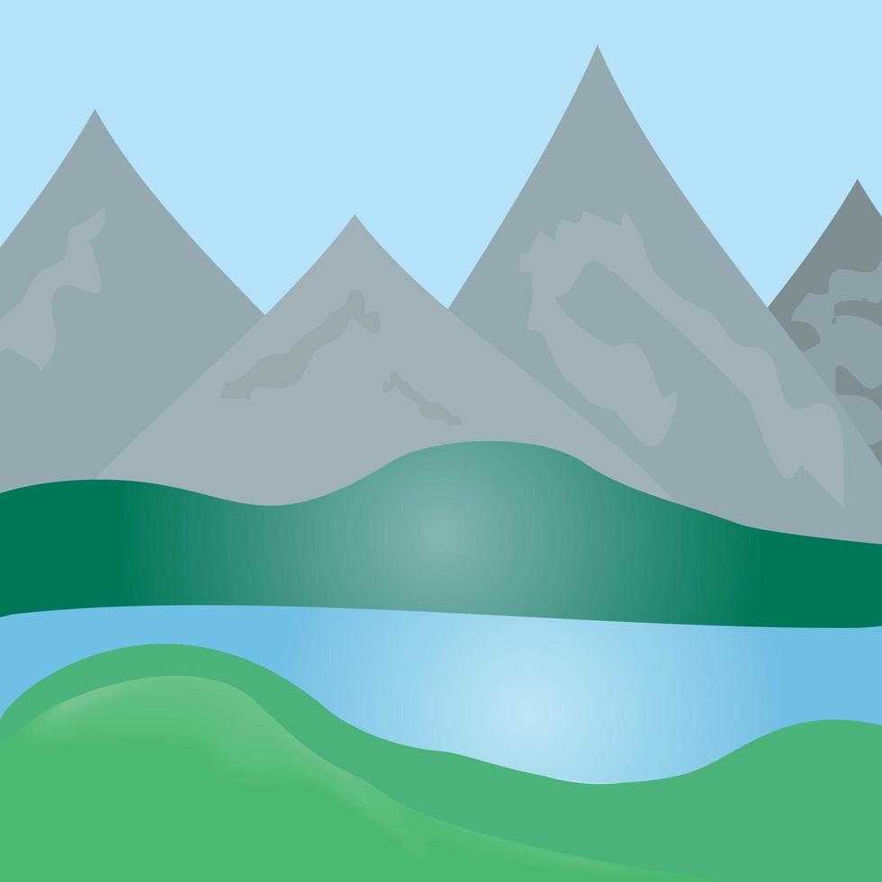 Unique Landscape of Beautiful Greenery and Mountains vector