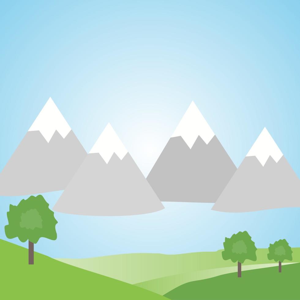 Unique Landscape of Beautiful Greenery and Mountains vector