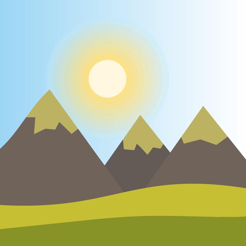Unique Landscape of Beautiful Greenery and Mountains vector