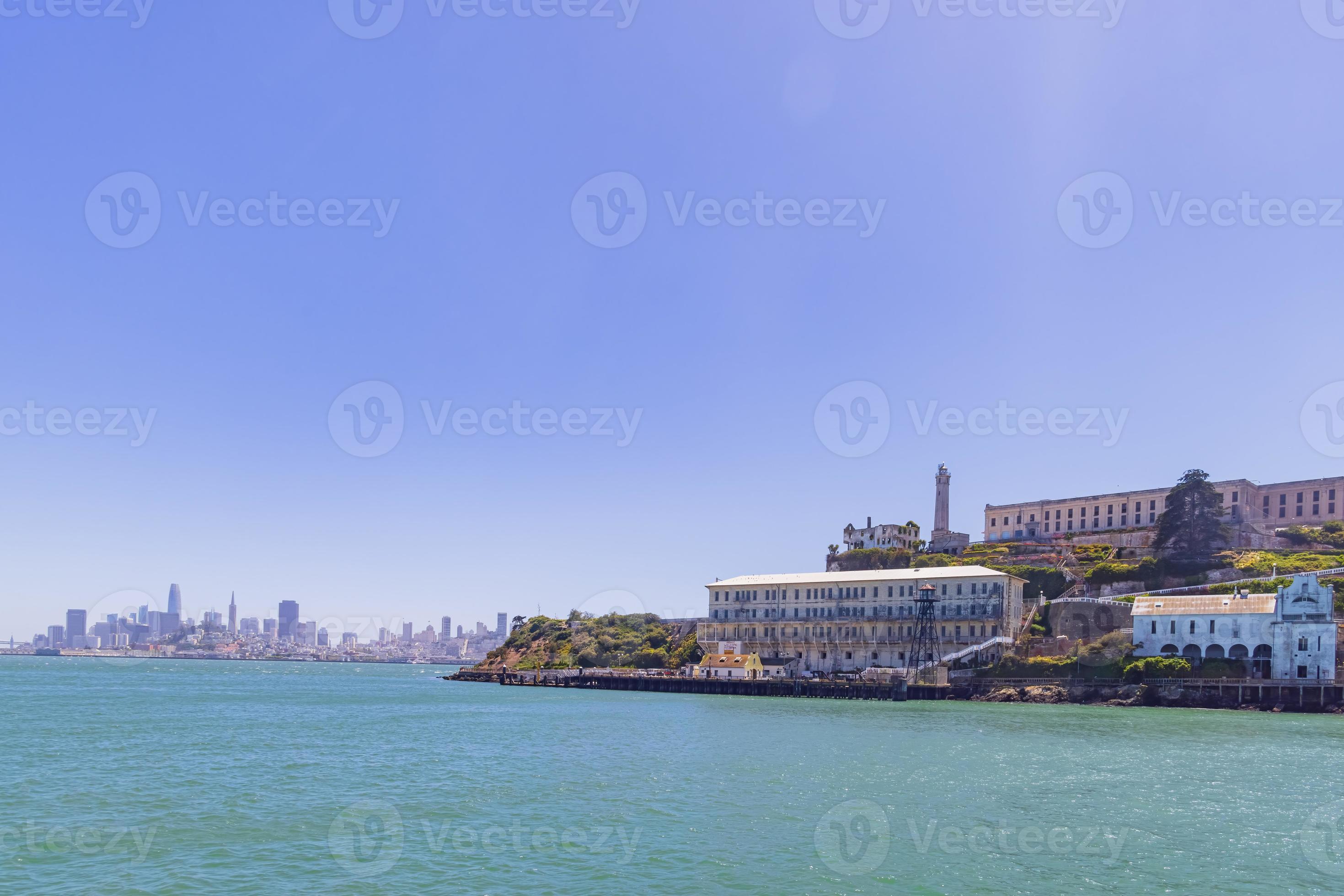 Sunny view of the Alcatraz Island and San Francisco Bay photo