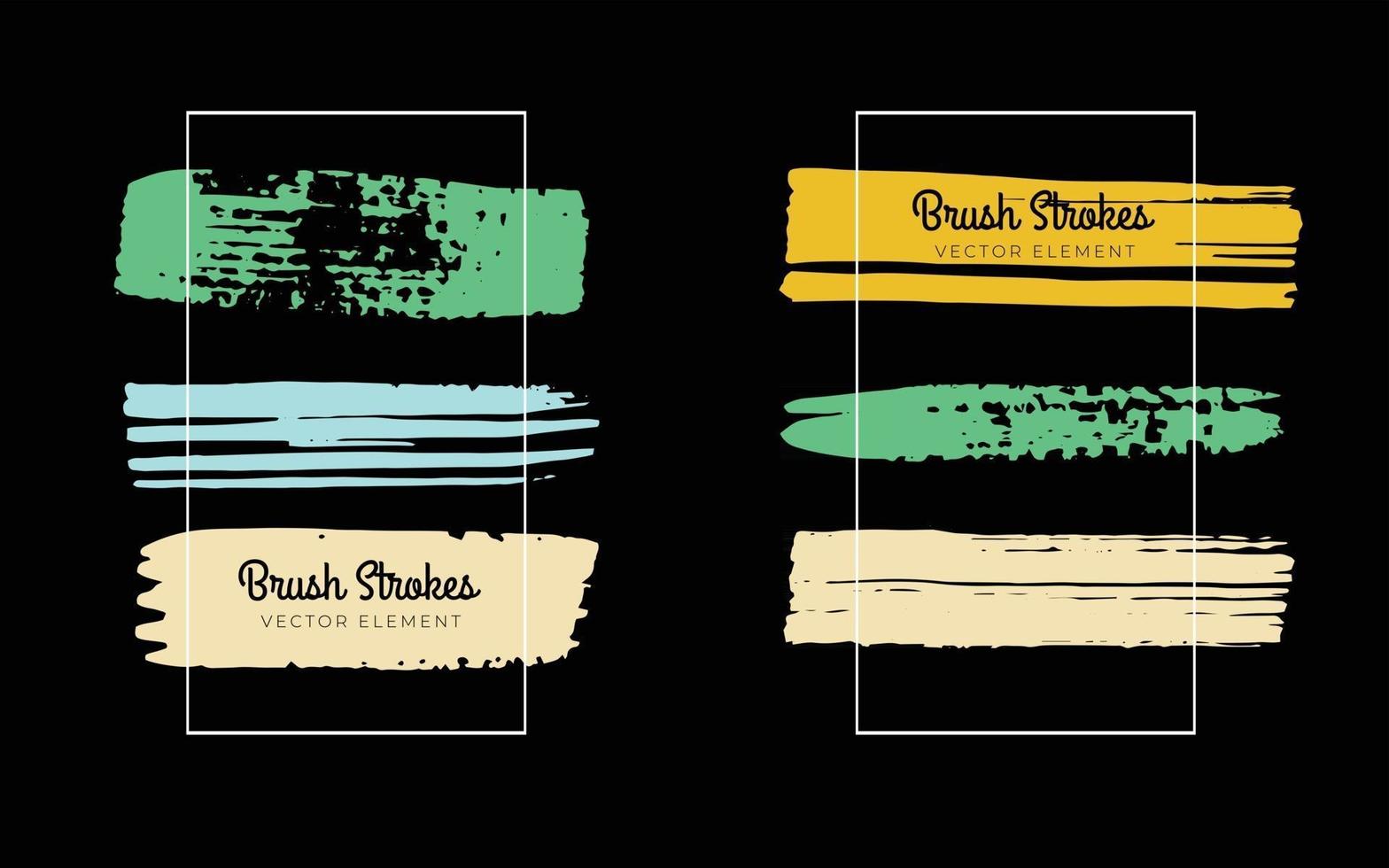 Brush vector strokes set. Grunge design brush elements