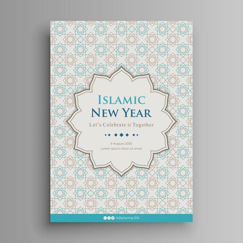 Flat islamic new year poster vector
