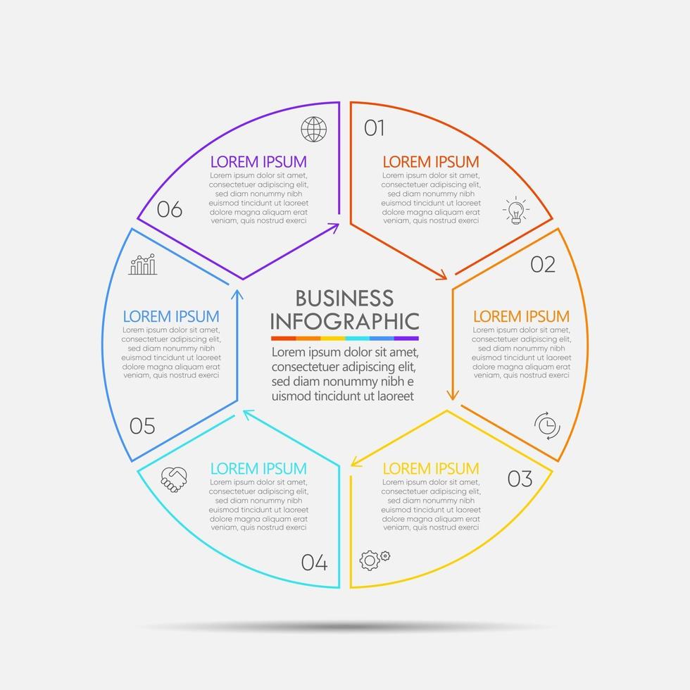 plantilla de fondo de infografía de círculo de negocios vector