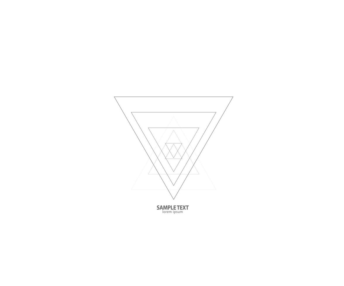 vector de línea triangular. forma geometrica. signo de logotipo