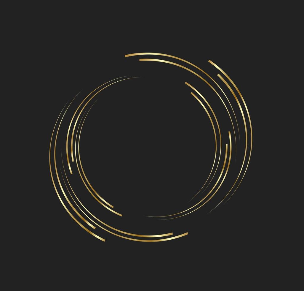 Abstract golden lines in circle form, Design element logo luxury vector