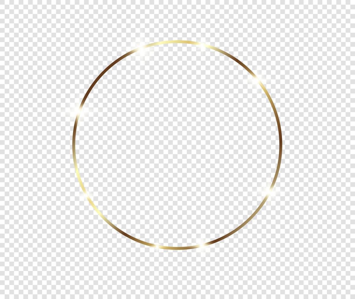 Gold shiny glowing frame with shadows isolated background vector