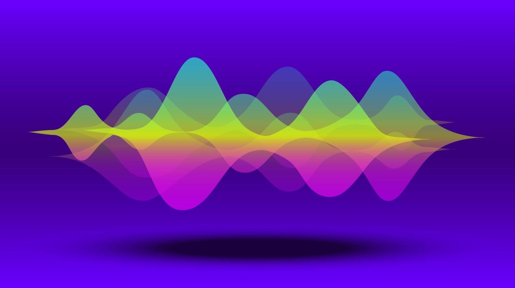 Multicolor abstract fluid sound wave. Vector illustration.