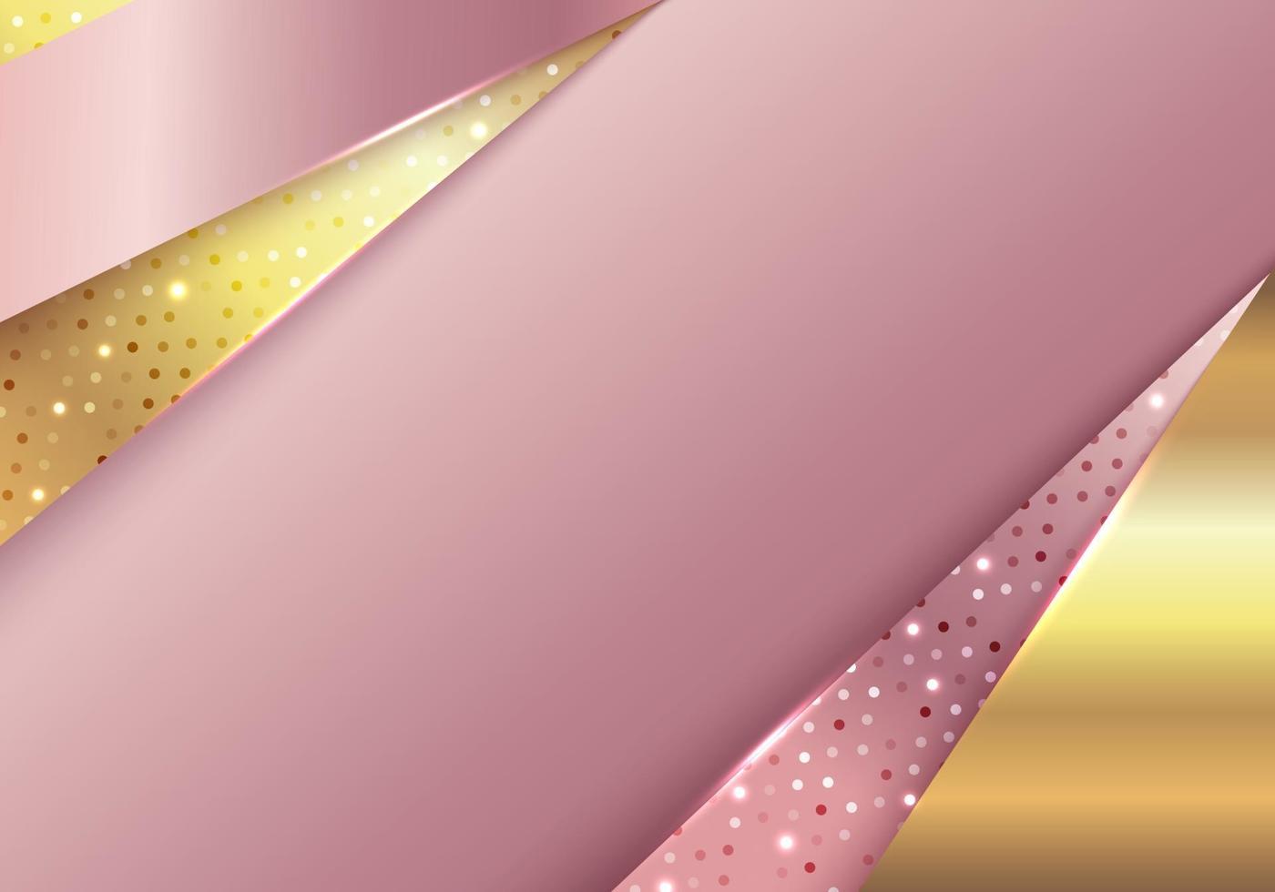 3D abstract background luxury style pink gold and golden stripes vector