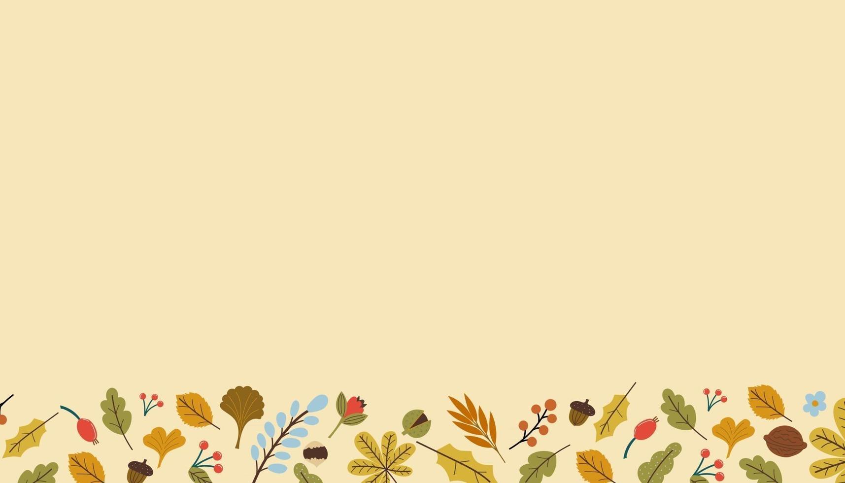 vector background with frame of autumn leaves