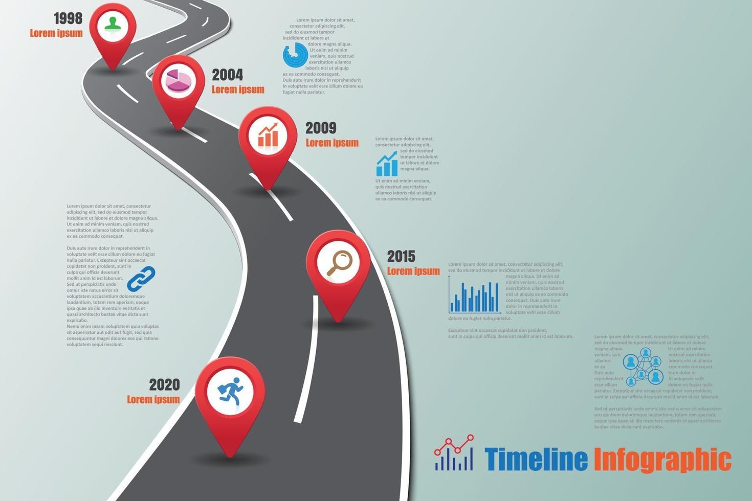 Business roadmap timeline infographic template, vector illustration