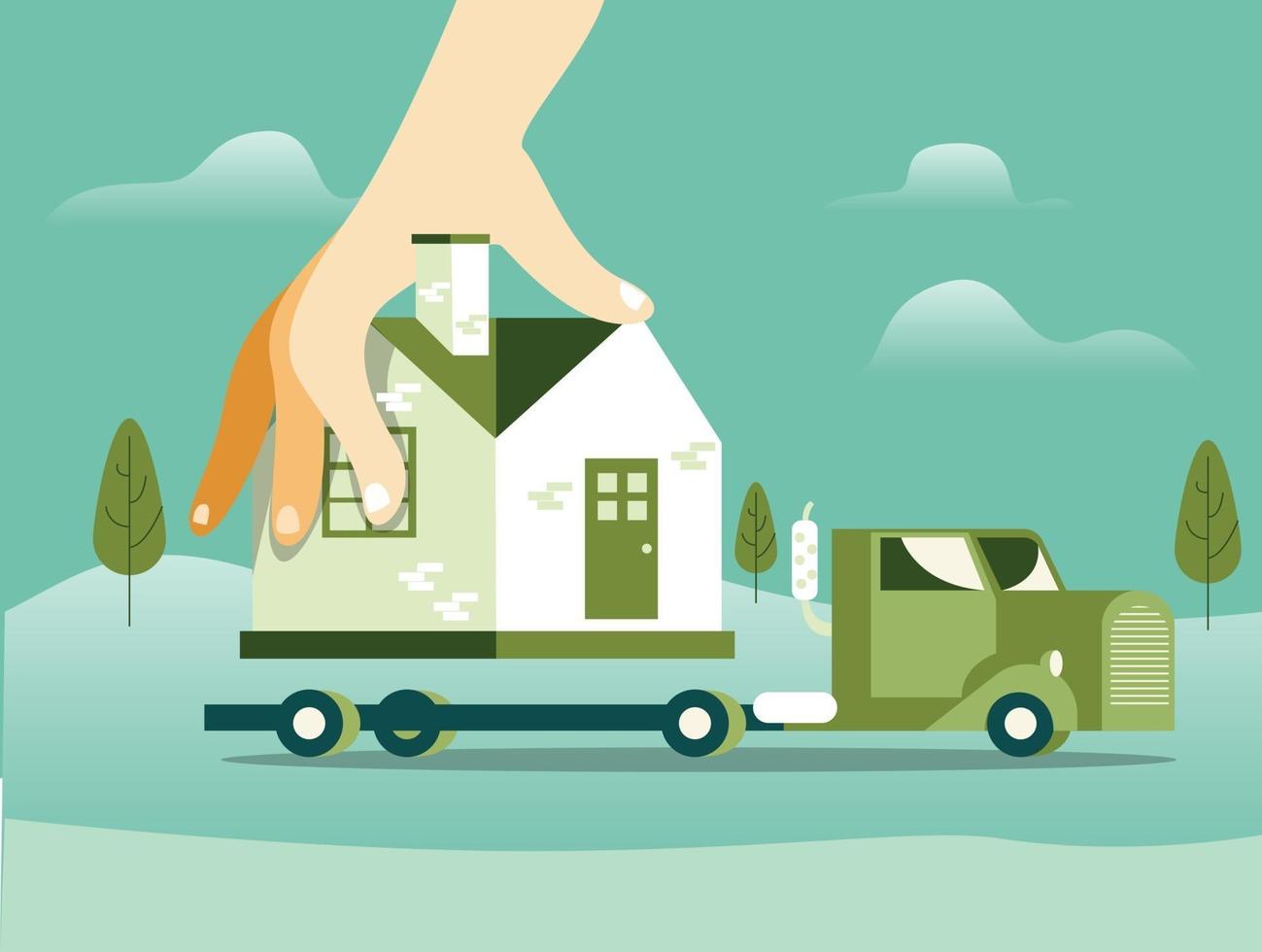 House moving illustration concept vector