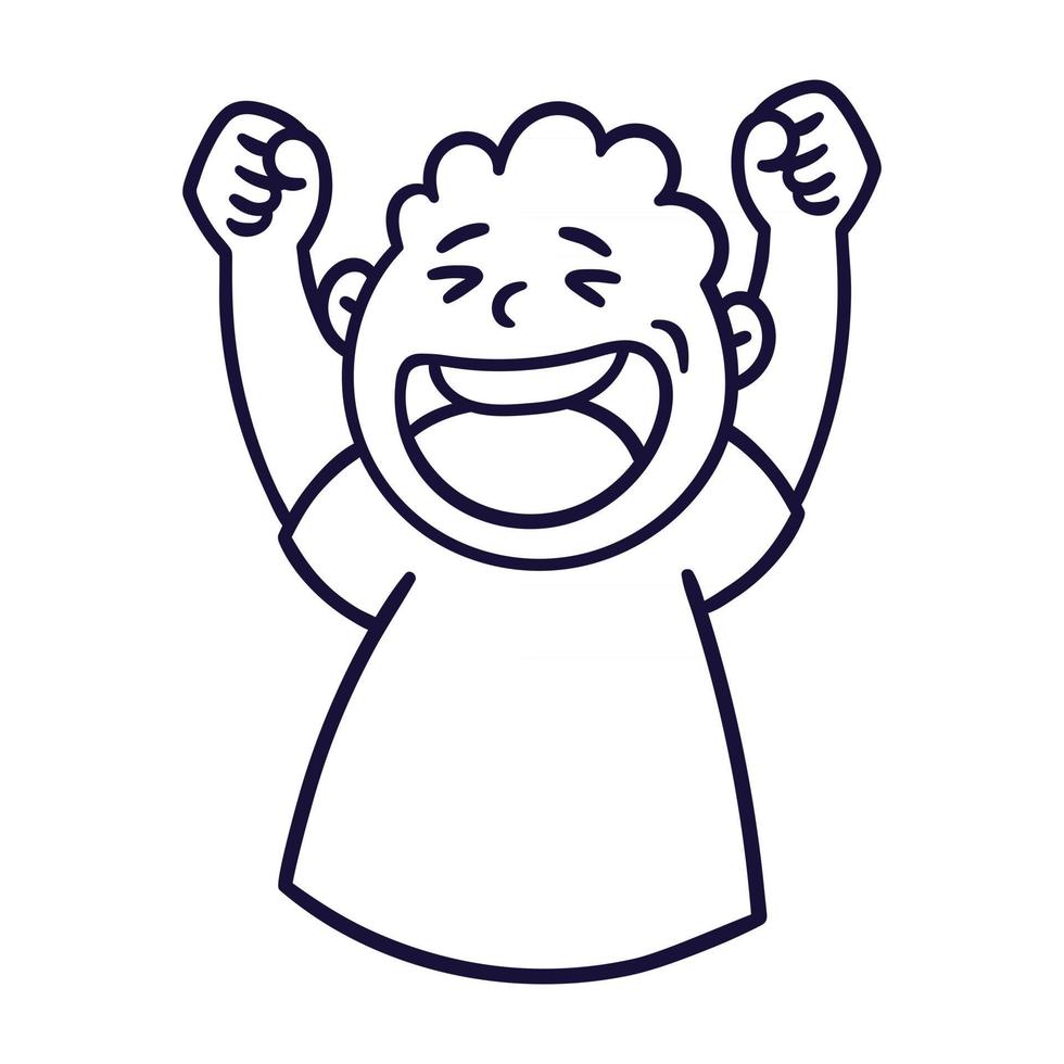 Man with happy emotion. Happy smiling emoji avatar. vector