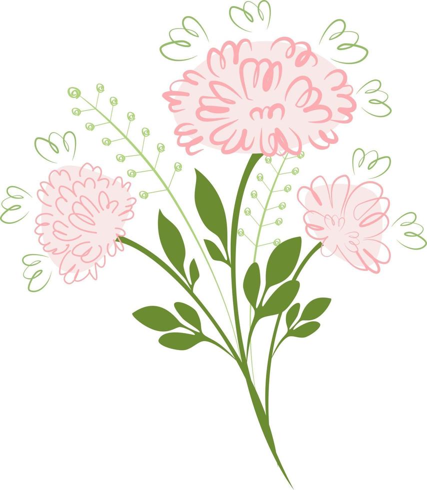 Bouquet of pink peonies vector