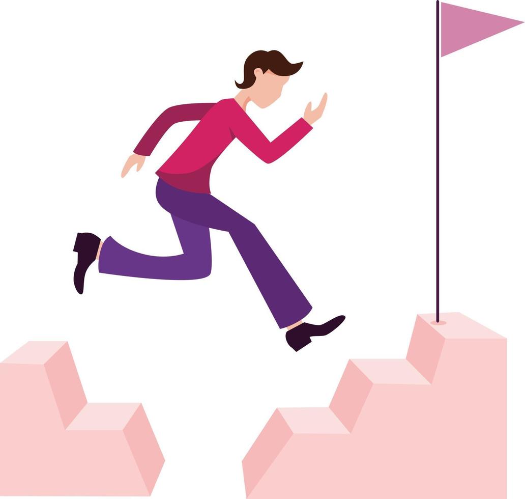 Vector illustration of overcoming obstacles