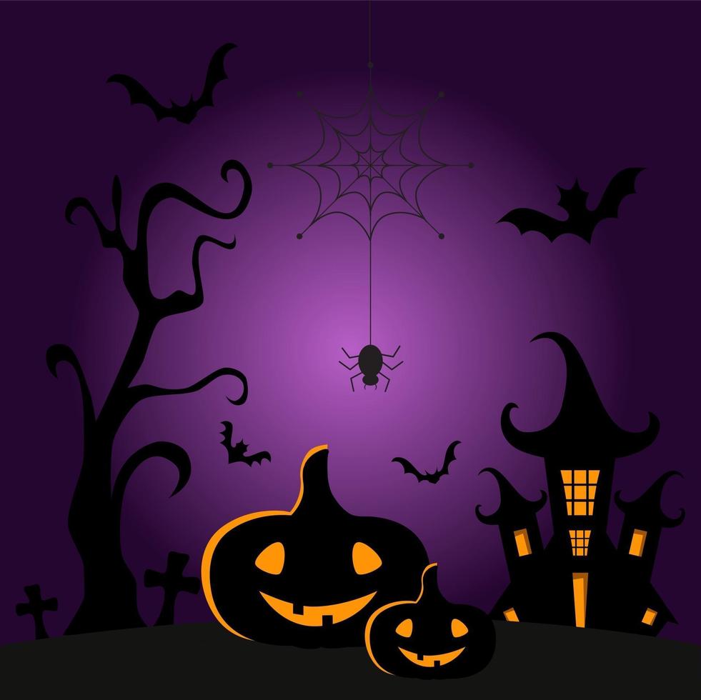 Vector illustration of halloween holiday night