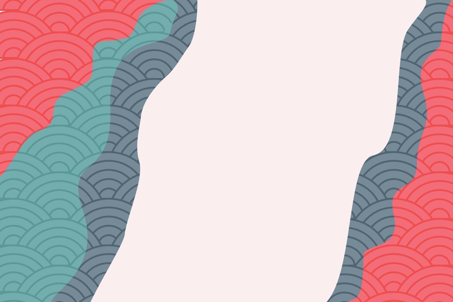 Wave style japanese pattern background Free Vector