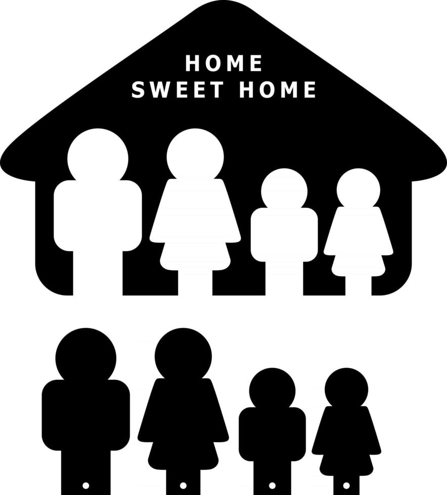Home Sweet Home Family Vector Art