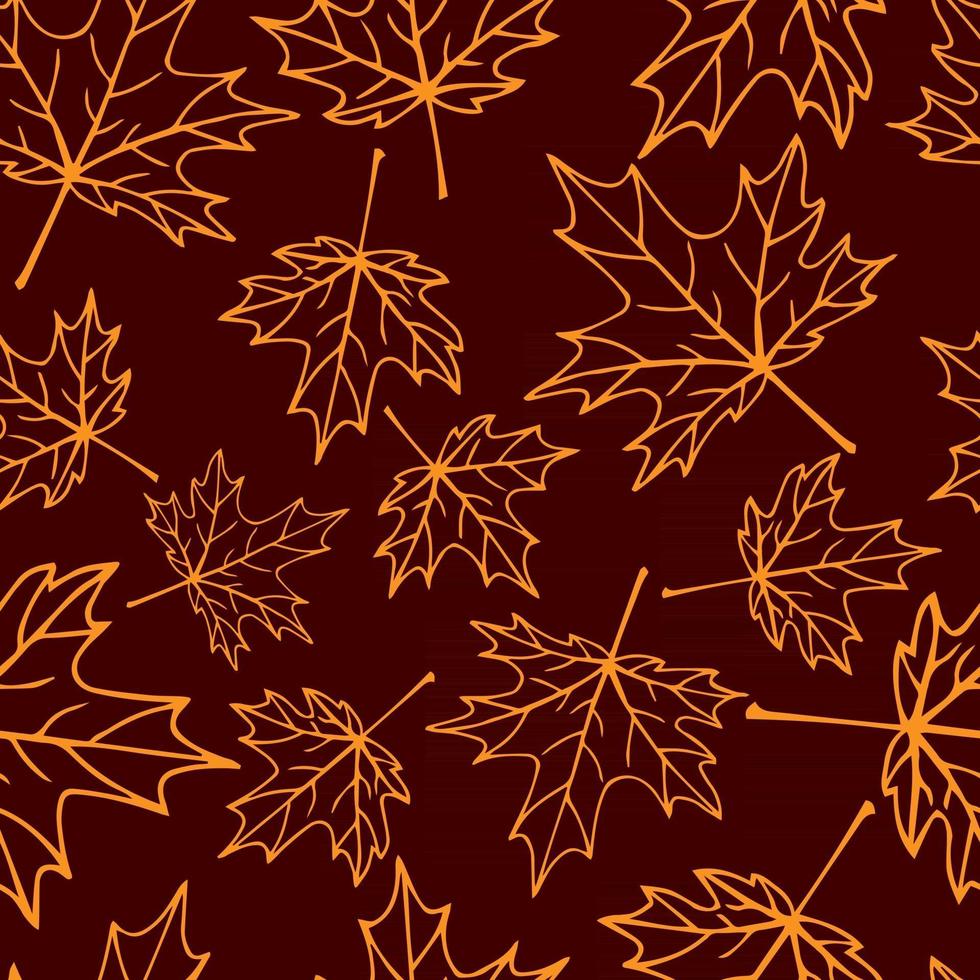 patrón transparente con hojas de arce otoñal. vector