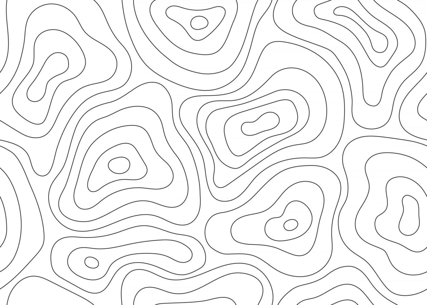 Topographic line pattern, map landscape background outline vector