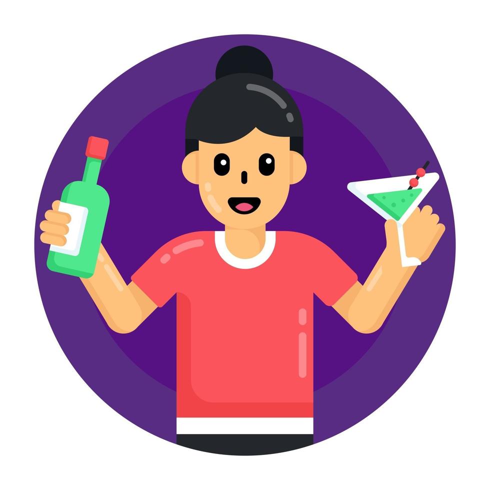 Cocktail and Drinking Wine vector