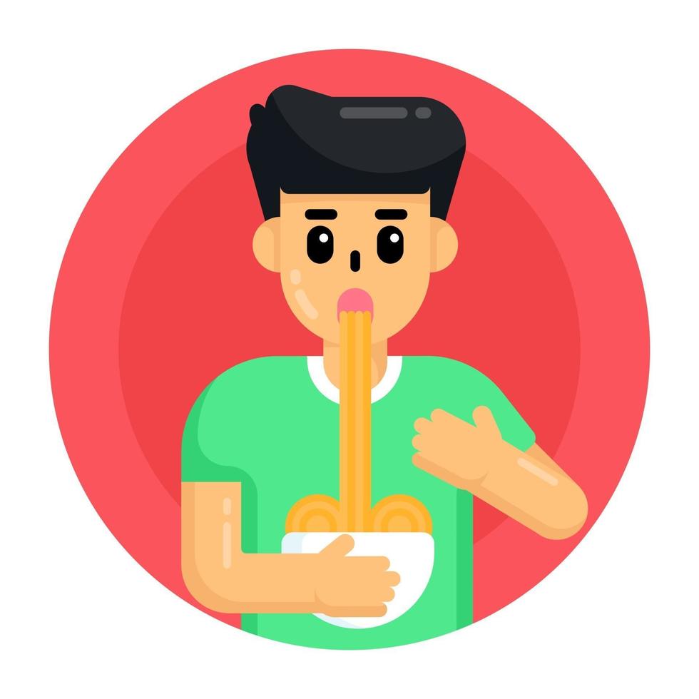 Eating Noodles and Pasta vector