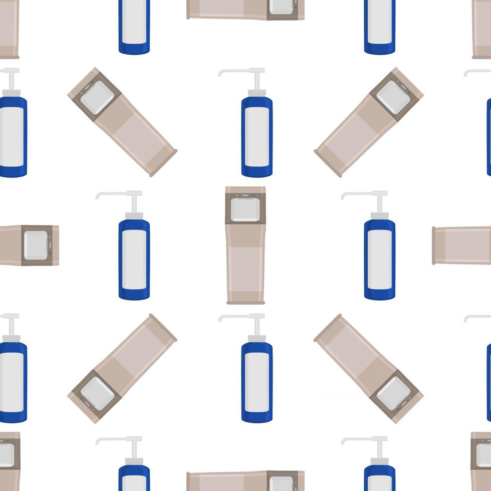 Seamless of many identical sanitizer in soap dispenser vector
