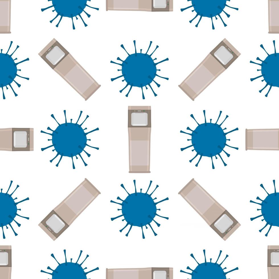 Seamless of many identical sanitizer in soap dispenser vector