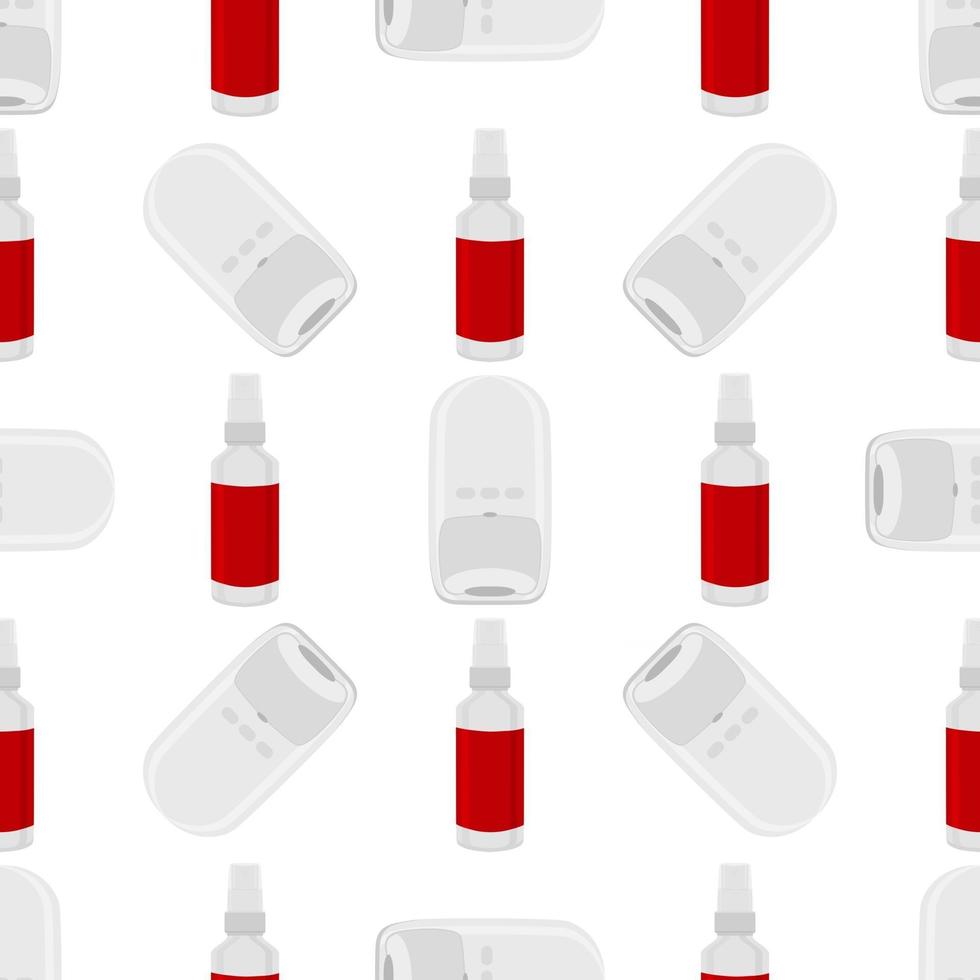 Seamless of many identical sanitizer in soap dispenser vector
