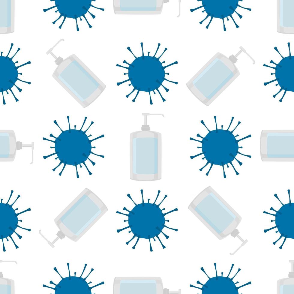 Seamless of many identical sanitizer in soap dispenser vector