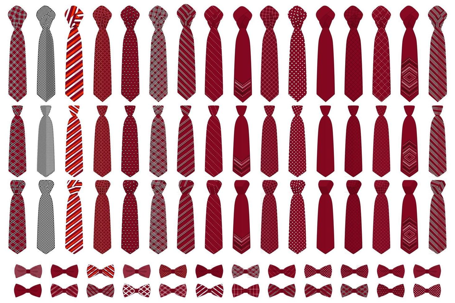 Illustration on theme big colored set neckties different types vector