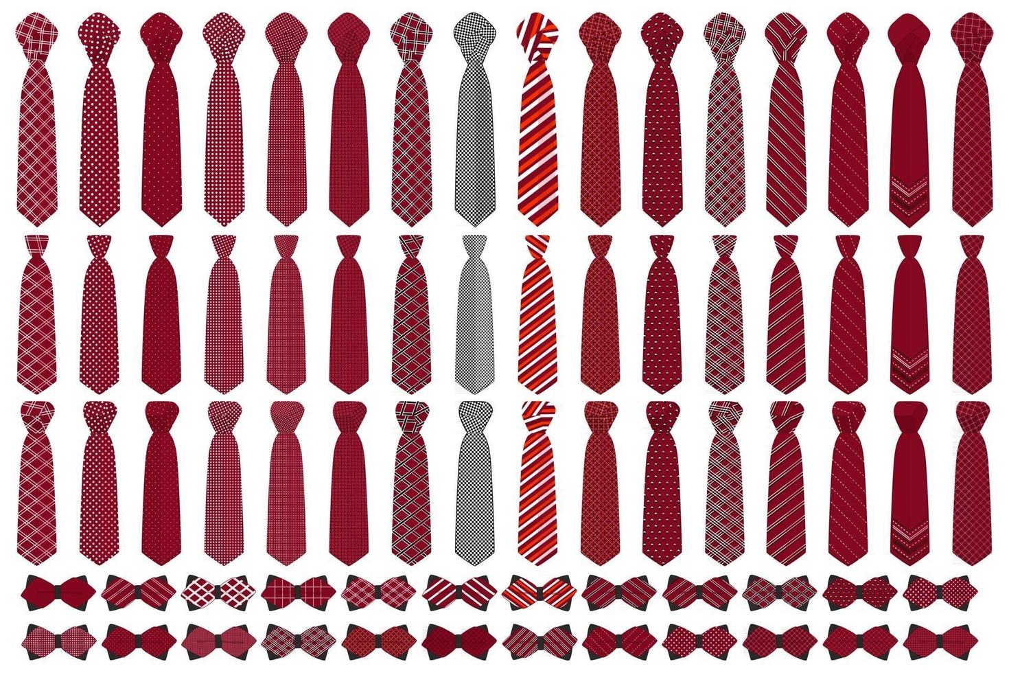 Illustration on theme big colored set neckties different types vector