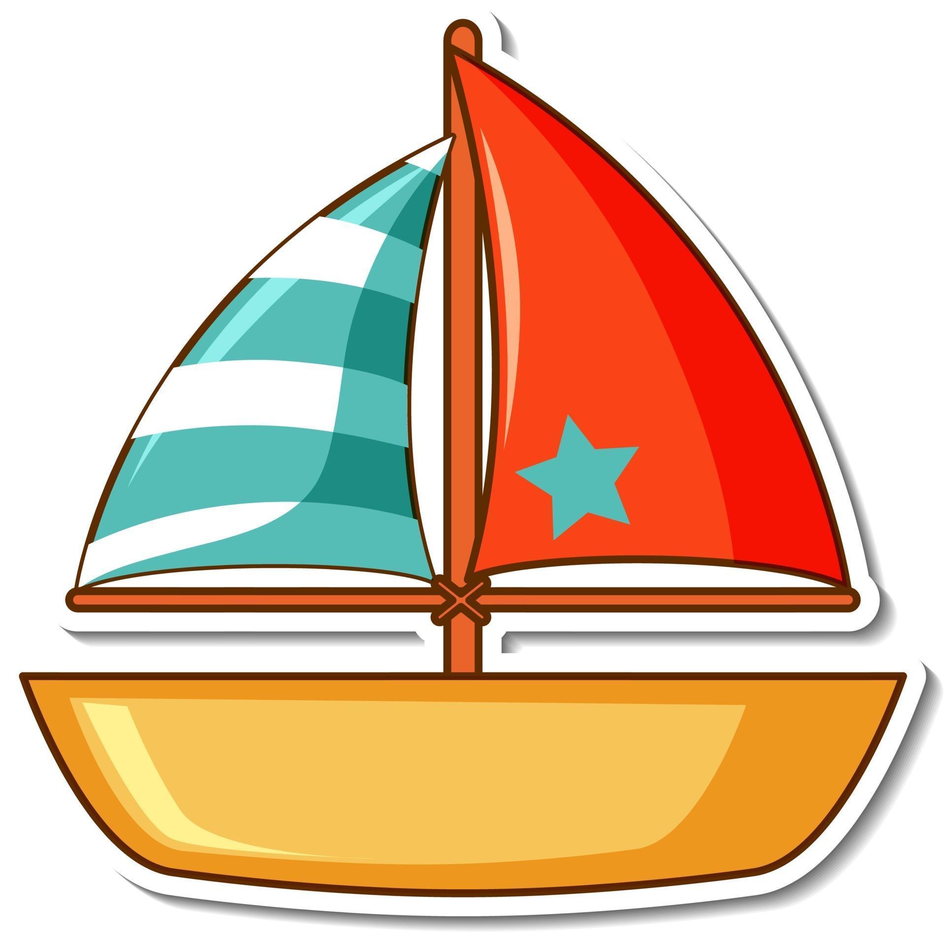 Sticker sailboat toy on white background 3013393 Vector Art at Vecteezy