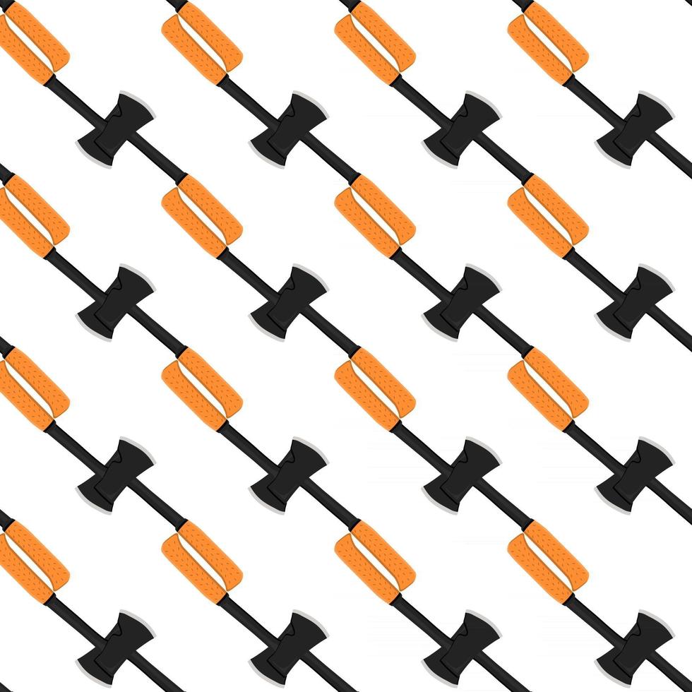 Illustration on theme pattern steel axes with wooden handle vector