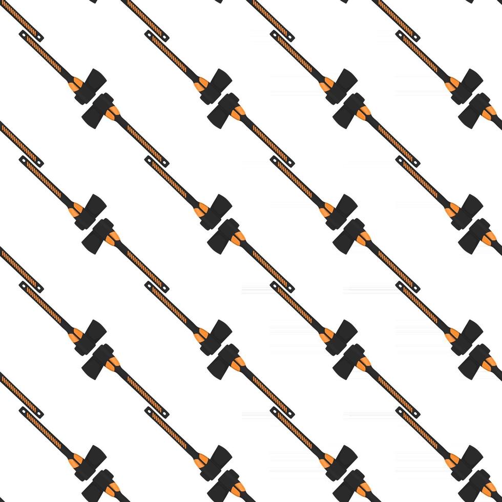 Ilustración sobre ejes de acero de patrón temático con mango de madera vector